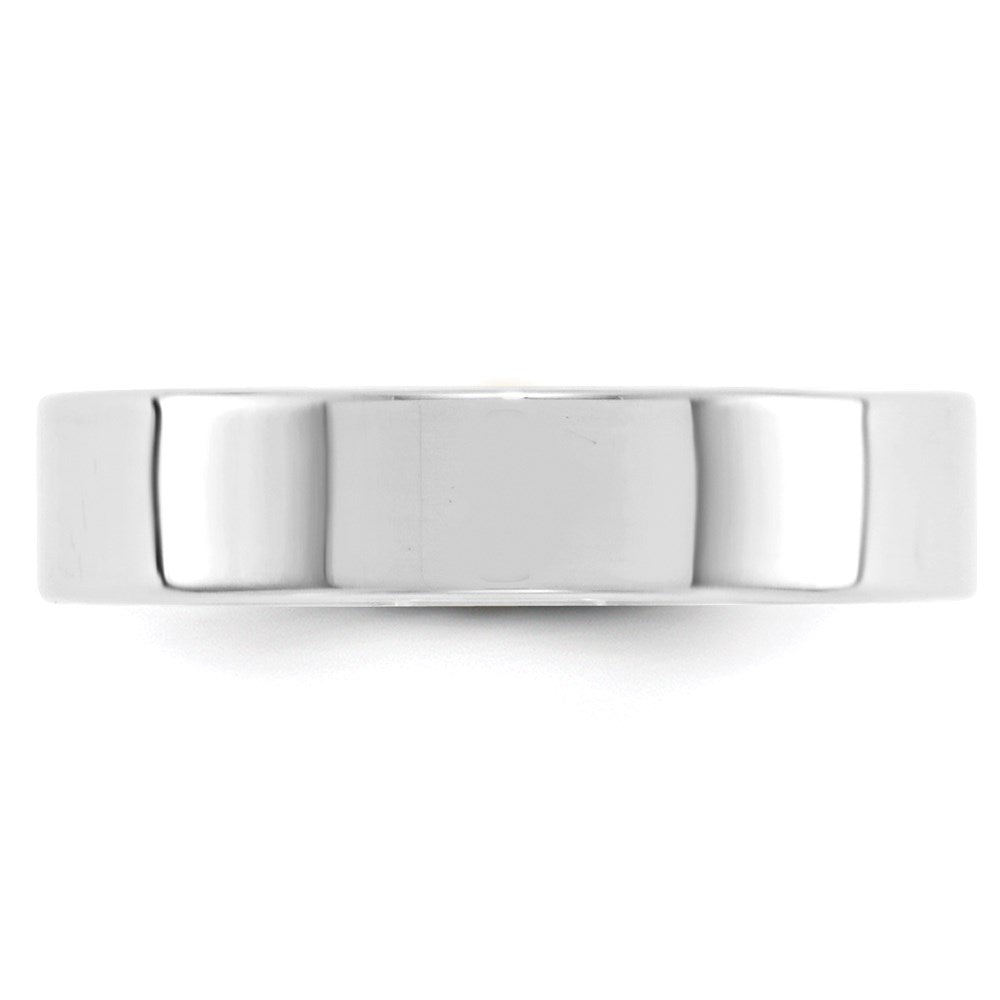 Solid 14K White Gold 5mm Light Weight Flat Men's/Women's Wedding Band Ring Size 6.5