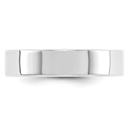Solid 14K White Gold 5mm Light Weight Flat Men's/Women's Wedding Band Ring Size 6.5