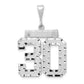 14k White Goldw Large Brushed Diamond-cut Number 30 Charm