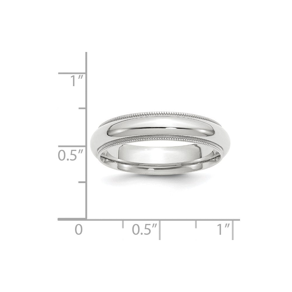 Solid 14K White Gold 5mm Milgrain Comfort Fit Men's/Women's Wedding Band Ring Size 14