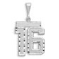 14k White Goldw Small Brushed Diamond-cut Number 16 Charm