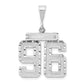14k White Goldw Small Brushed Diamond-cut Number 96 Charm