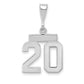 14k White Goldw Small Polished Number 20 Charm