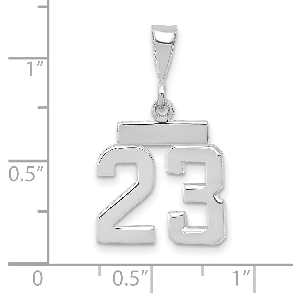 14k White Goldw Small Polished Number 23 Charm