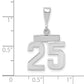14k White Goldw Small Polished Number 25 Charm