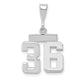 14k White Goldw Small Polished Number 36 Charm