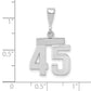 14k White Goldw Small Polished Number 45 Charm