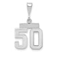 14k White Goldw Small Polished Number 50 Charm