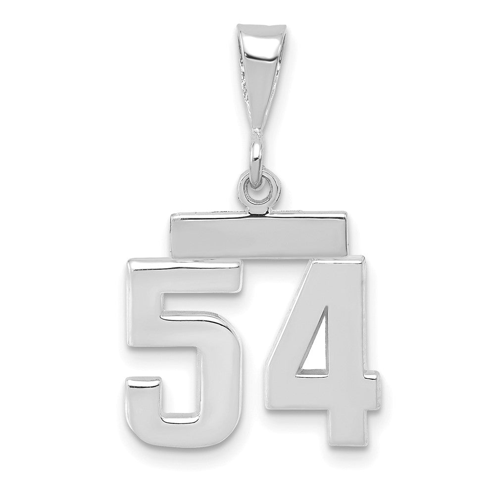 14k White Goldw Small Polished Number 54 Charm