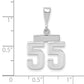 14k White Goldw Small Polished Number 55 Charm