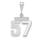 14k White Goldw Small Polished Number 57 Charm