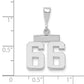 14k White Goldw Small Polished Number 66 Charm