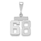 14k White Goldw Small Polished Number 68 Charm