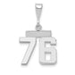 14k White Goldw Small Polished Number 76 Charm