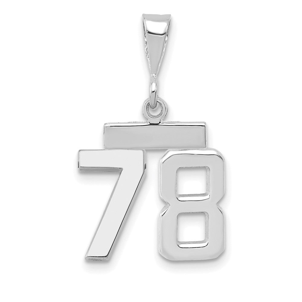 14k White Goldw Small Polished Number 78 Charm