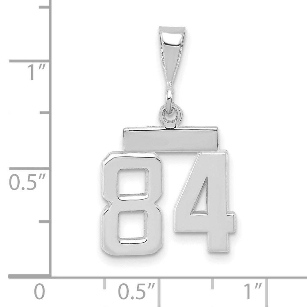 14k White Goldw Small Polished Number 84 Charm
