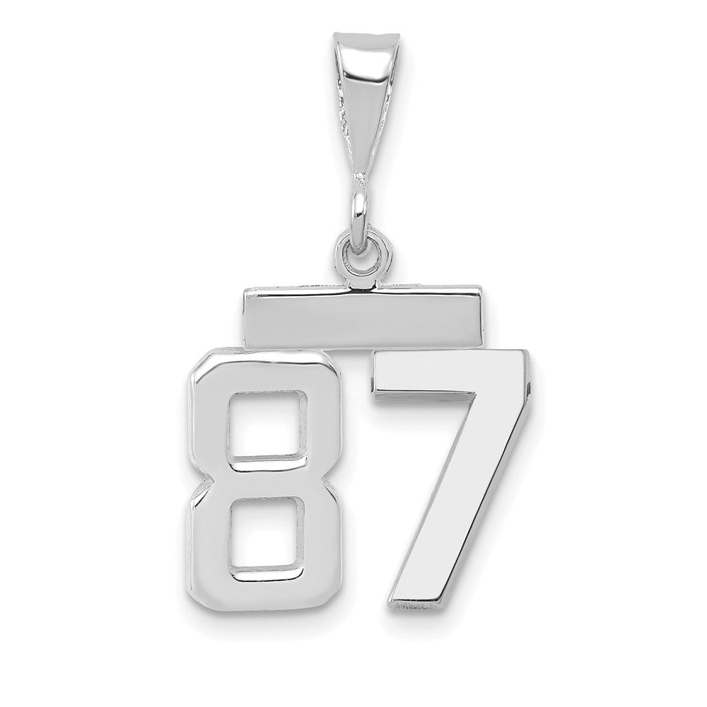 14k White Goldw Small Polished Number 87 Charm