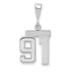 14k White Goldw Small Polished Number 91 Charm
