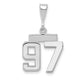 14k White Goldw Small Polished Number 97 Charm