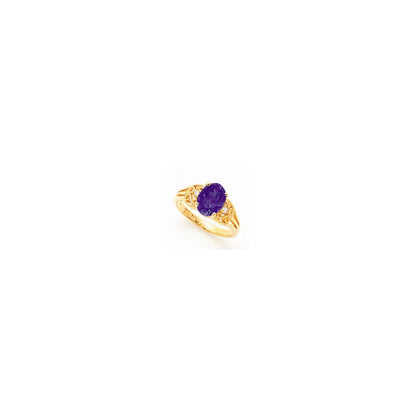 14k Yellow Gold 9x7mm Oval Tsavorite VS Diamond ring
