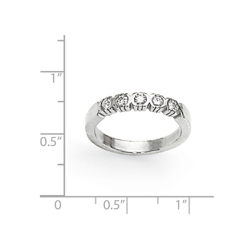 14k White Gold AAA Real Diamond Anniversary Band