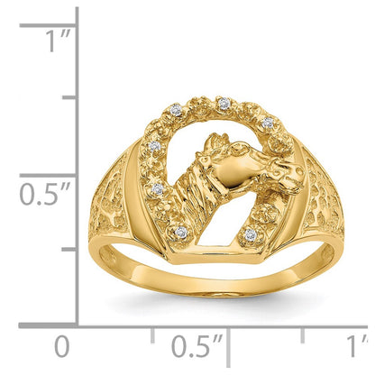 14K Yellow Gold AAA Real Diamond men's ring