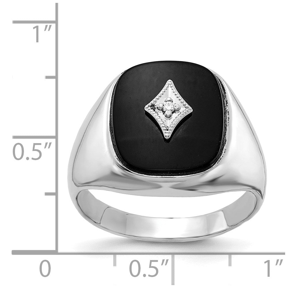 14k White Gold AAA Real Diamond men's ring