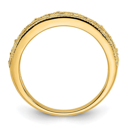 14K Yellow Gold Filigree Band