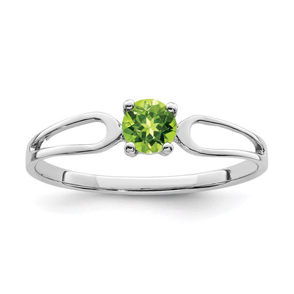 14k White Gold 4mm Peridot ring