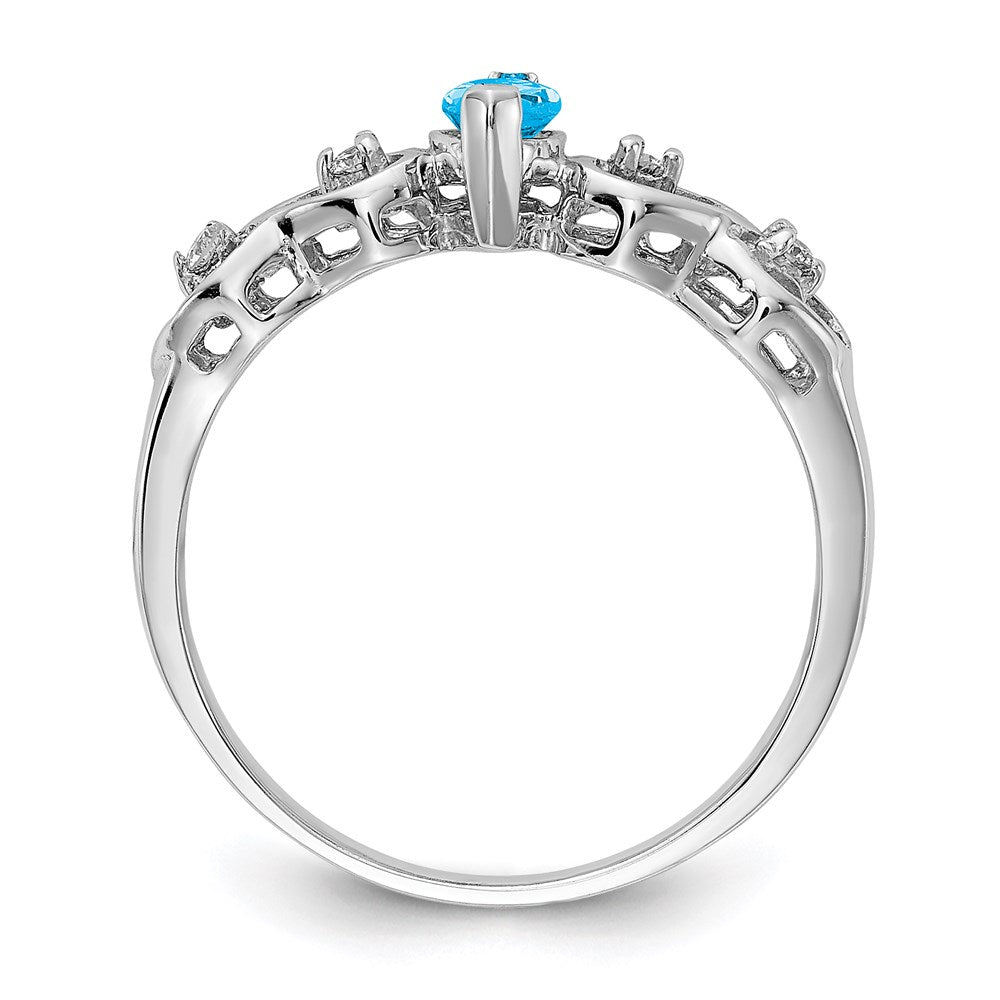 14k White Gold .06ct. Real Diamond u0026 6x3 Marquise Gemstone Ring Mounti