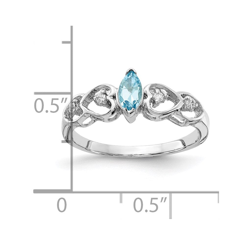 14k White Gold .06ct. Real Diamond u0026 6x3 Marquise Gemstone Ring Mounti