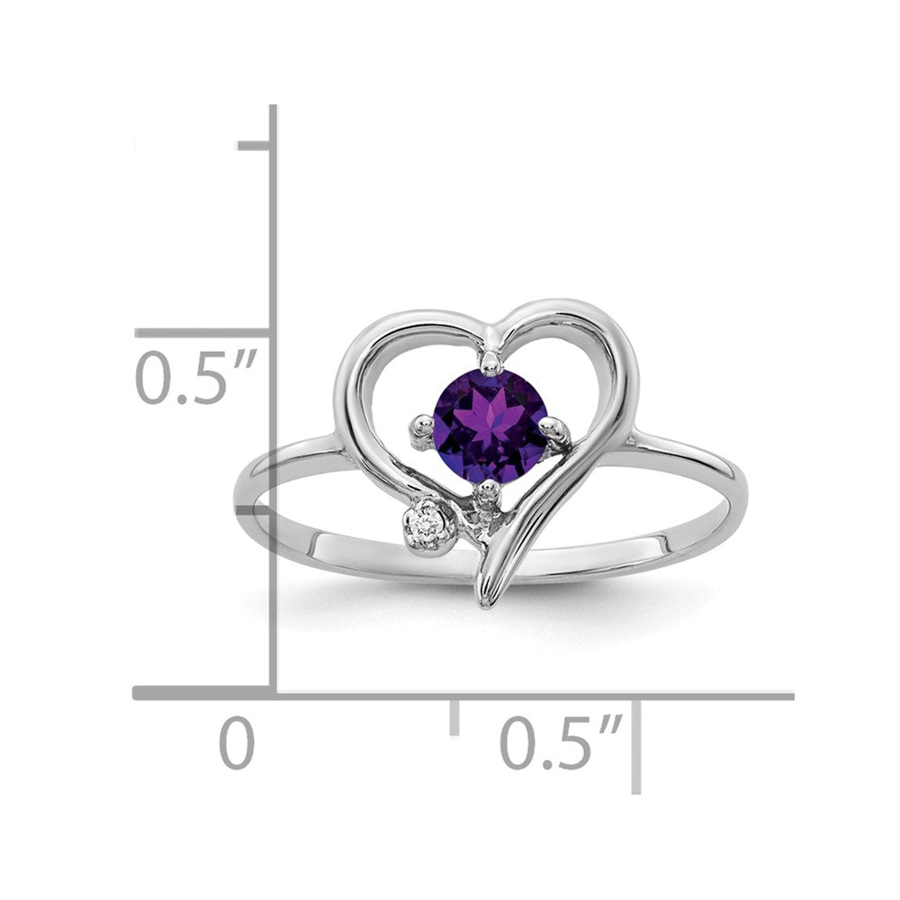 14k White Gold 4mm Amethyst VS Real Diamond ring