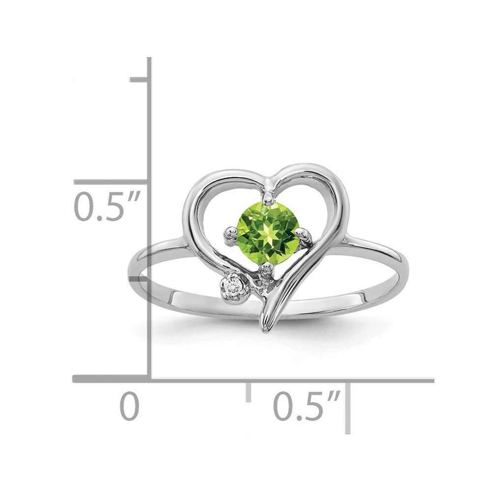 14k White Gold 4mm Peridot A Real Diamond ring