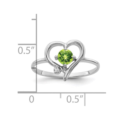 14k White Gold 4mm Peridot A Real Diamond ring