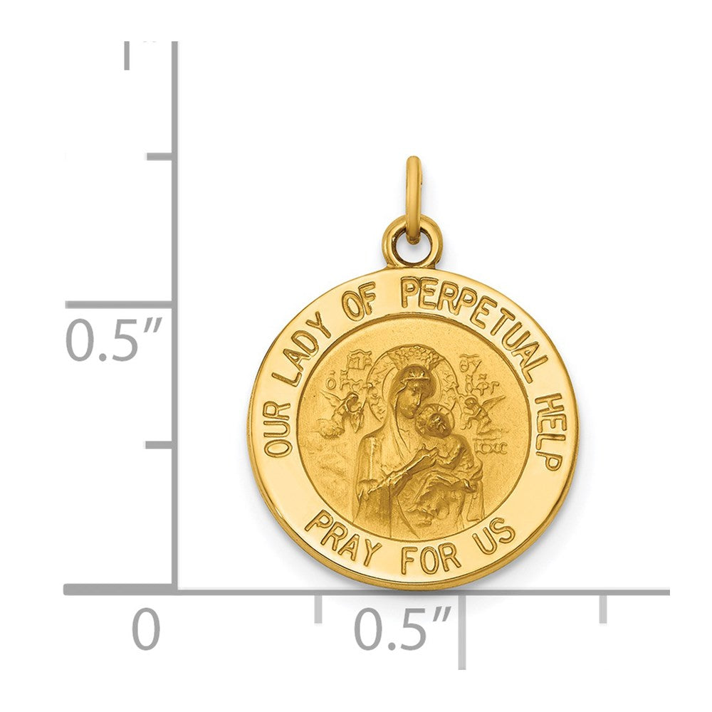 14k Yellow Gold Our Lady of Perpetual Help Medal Charm