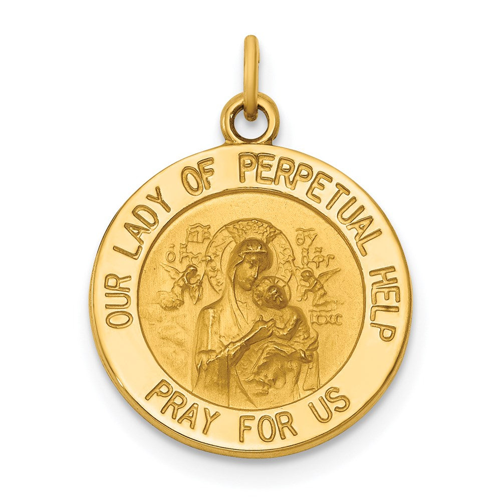 14k Yellow Gold Our Lady of Perpetual Help Medal Charm
