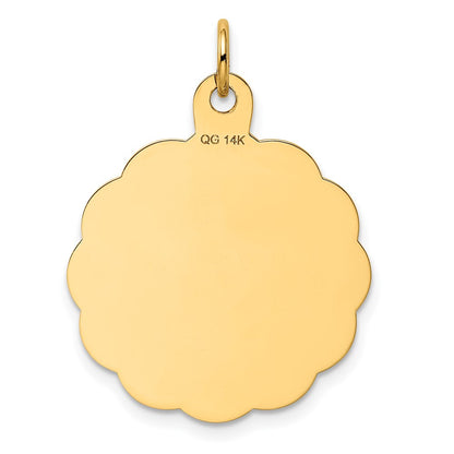 14k Yellow Gold WEDDING BELLS Engraveable Disc Charm
