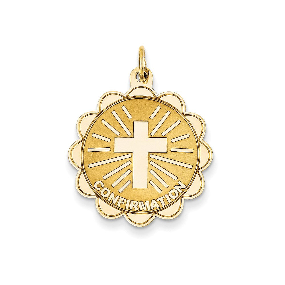 14k Yellow Gold Confirmation Disc Pendant