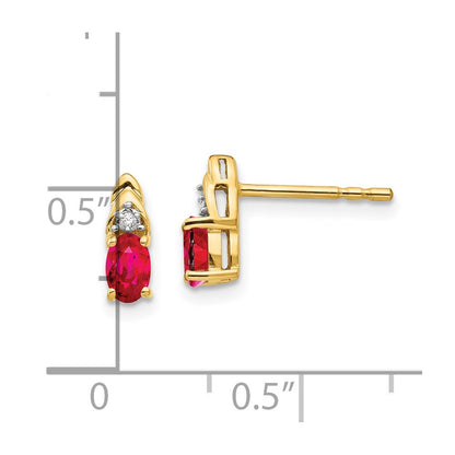 14K Diamond and Ruby Earrings