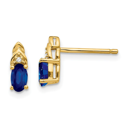 14K Diamond and Sapphire Earrings