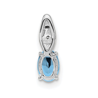 14k White Gold Aquamarine Diamond Pendant