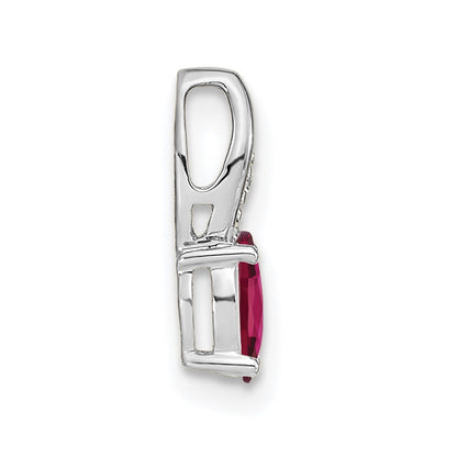 14k White Gold Ruby and Diamond Pendant