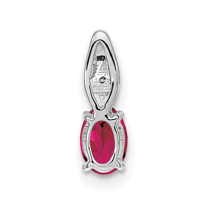 14k White Gold Ruby and Diamond Pendant
