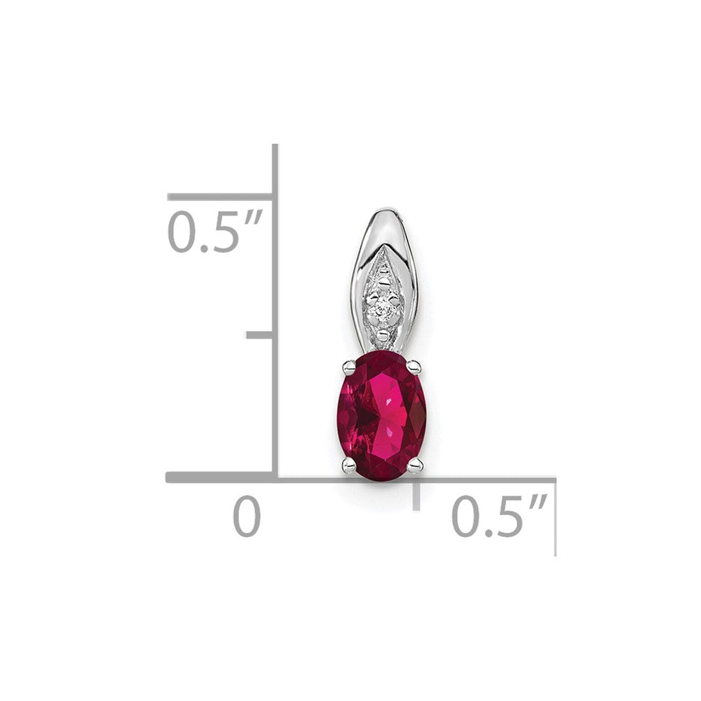 14k White Gold Ruby and Diamond Pendant