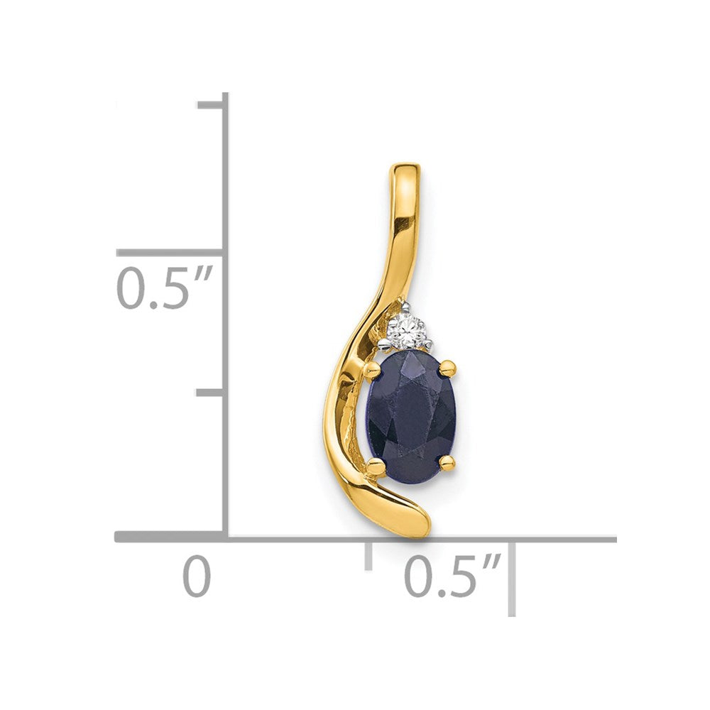 14k Sapphire and Diamond Pendant