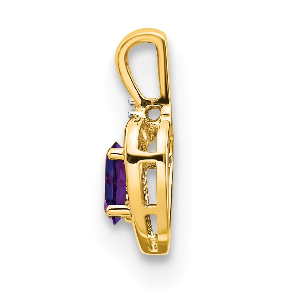 10k Yellow Gold Diamond u0026 Amethyst Pendant