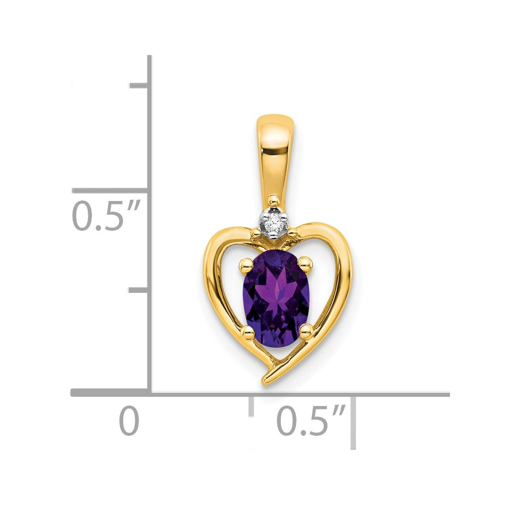 10k Yellow Gold Diamond u0026 Amethyst Pendant