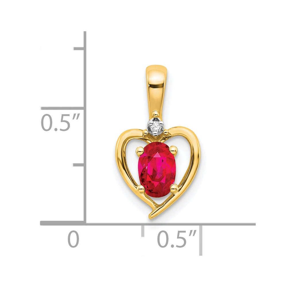 14K Diamond and Ruby Pendant