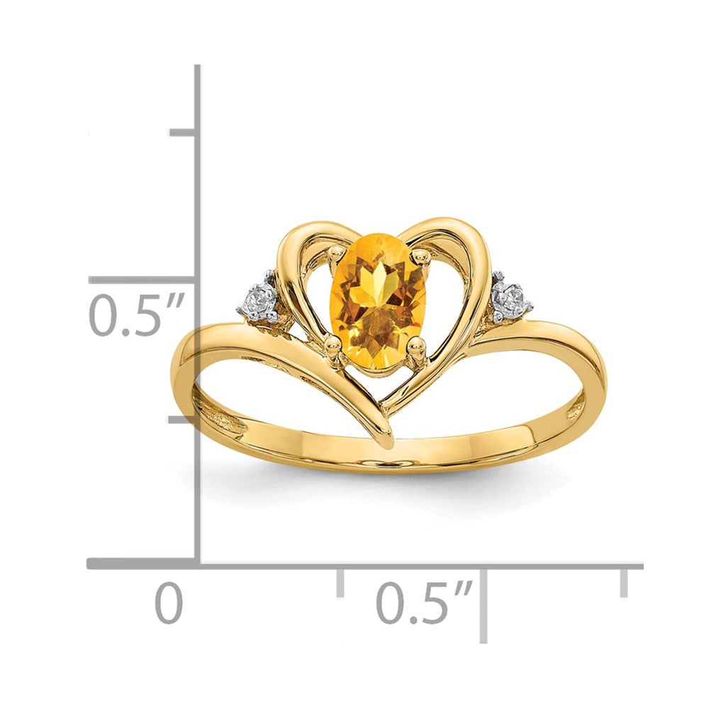 10K Yellow Gold Real Diamond u0026 Citrine Ring
