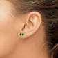 14k Yellow Gold Gold Polished Created Emerald Bow Post Earrings